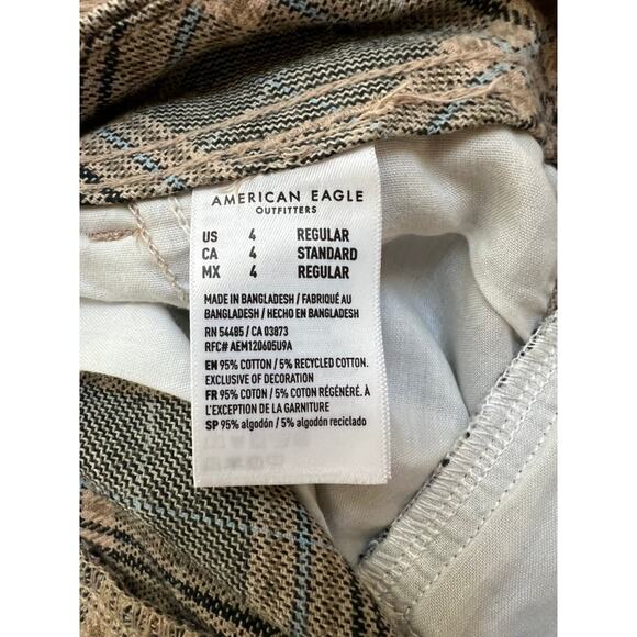 American Eagle Outfitters Plaid Wide Leg Pants - Gray and Black - Picture 3 of 6